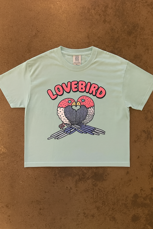 Lovebird Women's Crop Top Tee - Mint Green